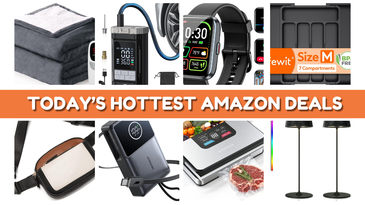 A collection of today’s best Amazon daily deals and amazon discount codes curated by Gorilla Daily Deals, featuring cutting-edge tech like portable power banks, heated blankets, kitchen essentials, titanium cutting boards, silverware organizers, cordless vacuums, kids’ electric scooters, label makers, beauty products, women’s fashion, home organizers, space heaters, pet feeders, stocking stuffer gifts, and more. Includes amazon coupon code today offers, amazon coupon code listings, and amazon coupon today savings for older women who love impulse buying, budget shopping, and discovering trending must-have Amazon finds at the lowest prices.
